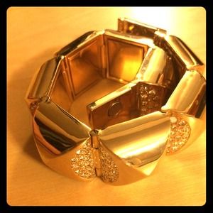 CC SKYE gold pave pyramid cuff bracelet