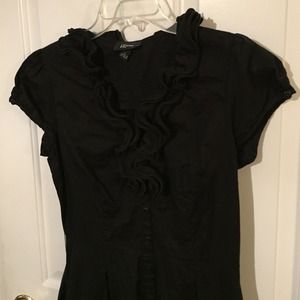 Ruffle neck black dress - juniors large