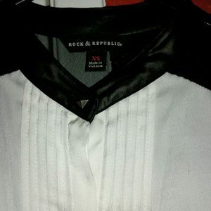 Jr. Sz XS b&w sheer blouse