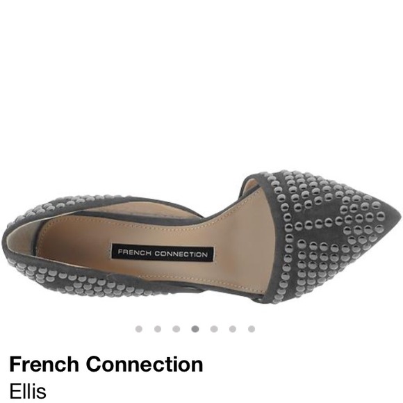 Grey Ellis studded d'orsay pumps pointed toe - Picture 3 of 3