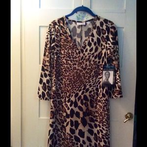 Animal Print slinky knit dress