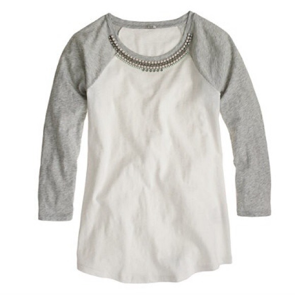 J crew jeweled baseball tee