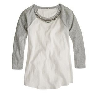 J crew jeweled baseball tee