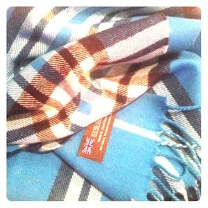 Blue cashmere scarf