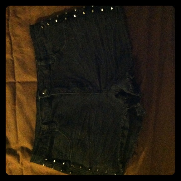 Black studded shorts