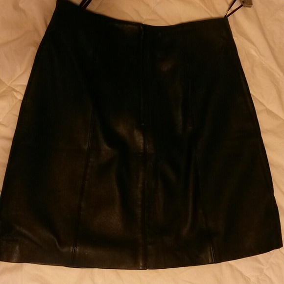 100% leather black mini skirt - Picture 3 of 4