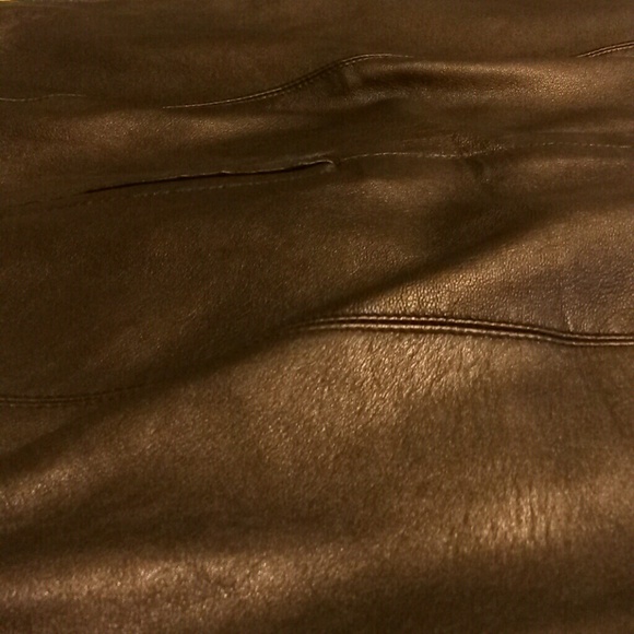 100% leather black mini skirt - Picture 4 of 4