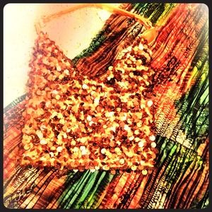 👜Sassy Sequined and Beaded Bronze Purse👜 NWT