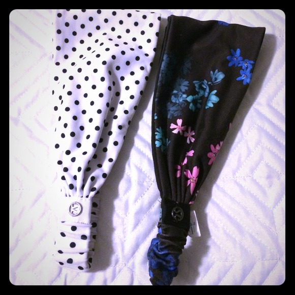 Two Lululemon wide headbands