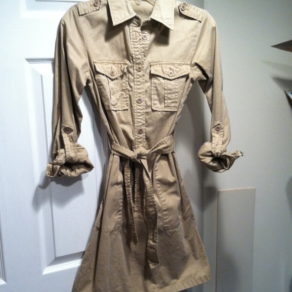 Khaki shirtdress