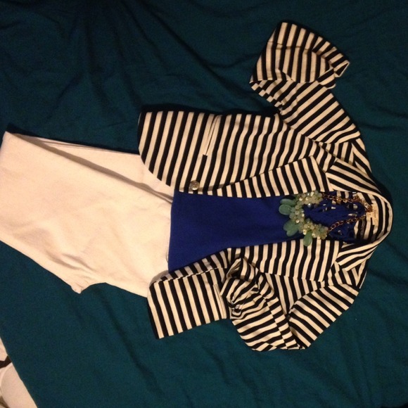 Navy Blue Stripped Blazer