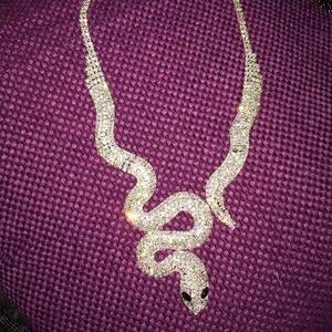 Snake crystal necklace