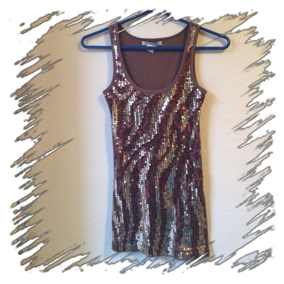 Flash Sale 💢 Brown Sequin Charlotte Russe Tank
