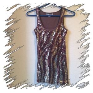 Flash Sale 💢 Brown Sequin Charlotte Russe Tank