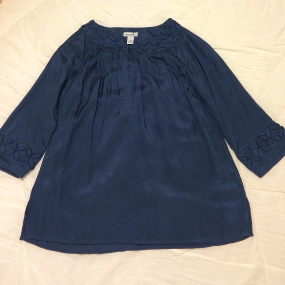 NWOT Navy blue blouse / Petite dress