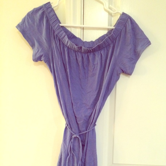 Scoop neck off the shoulder tee dress!