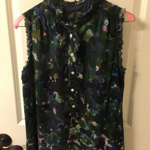 Jcrew 100% silk floral shirt.