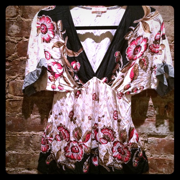 Kimono-style cotton top