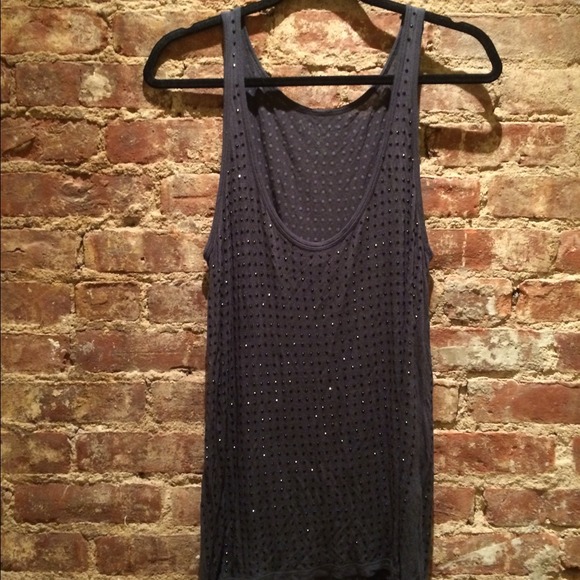 Dark gray tunic with reflecting beads