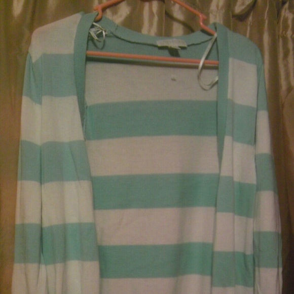 White and turquoise forever 21 cardigan