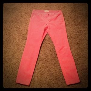 Coral corduroy skinny pants old navy sz 12