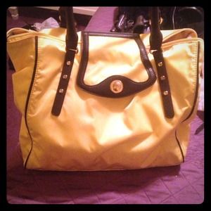 Yellow & brown handbag