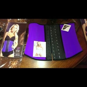 Neon pink latex waist trainer