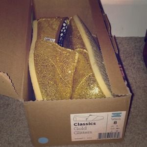 Gold Glitter Toms