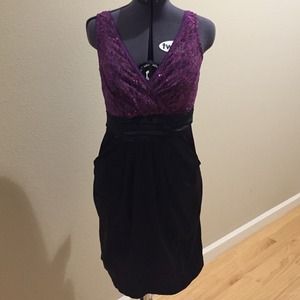Purple/black dress with purple sequin detail