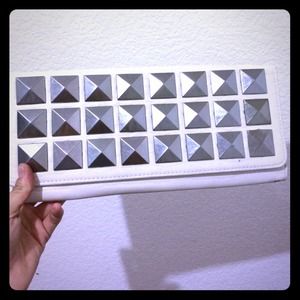White studded clutch-forever21