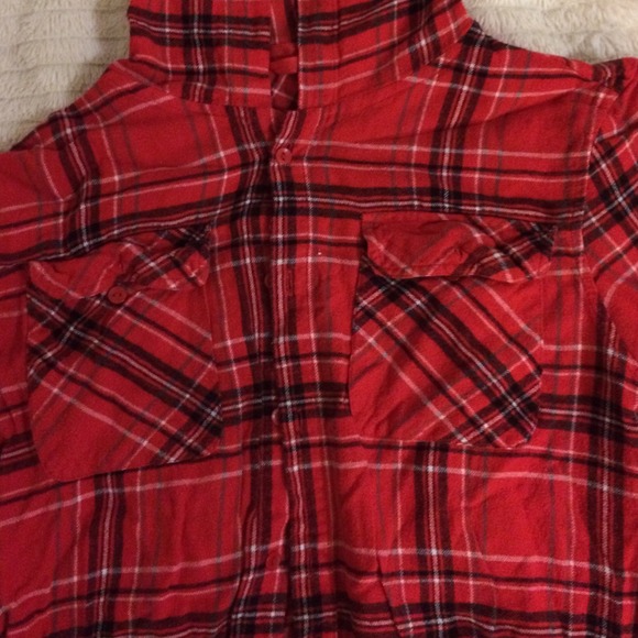 Red button down. - Picture 2 of 2