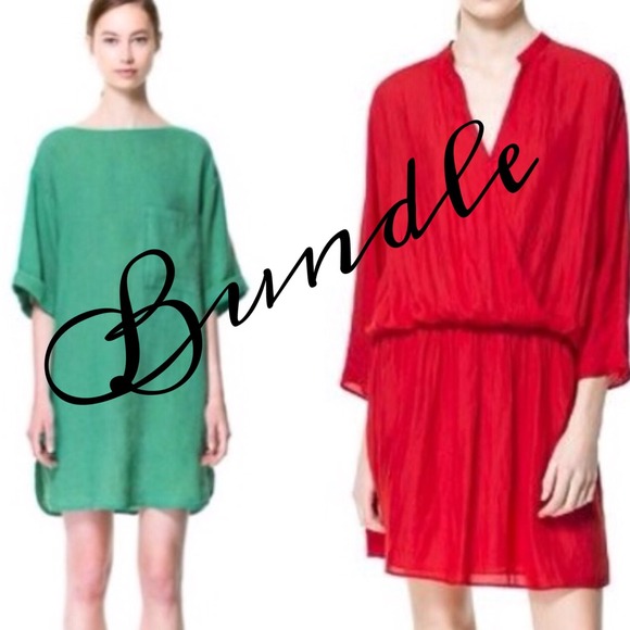 🎈Bundle🎈Zara Wrap Dress + Zara Shift Dress