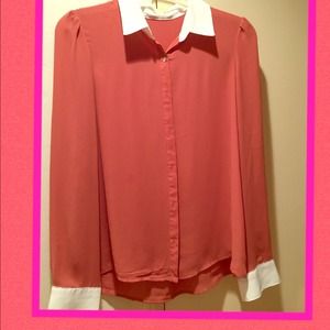 Red/orange silk blouse