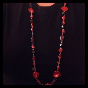 Red and silver necklace.