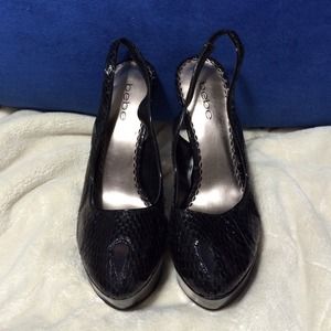 Brand New Bebe platform heels snakeskin texture Brand New Bebe platform heels snakeskin texture