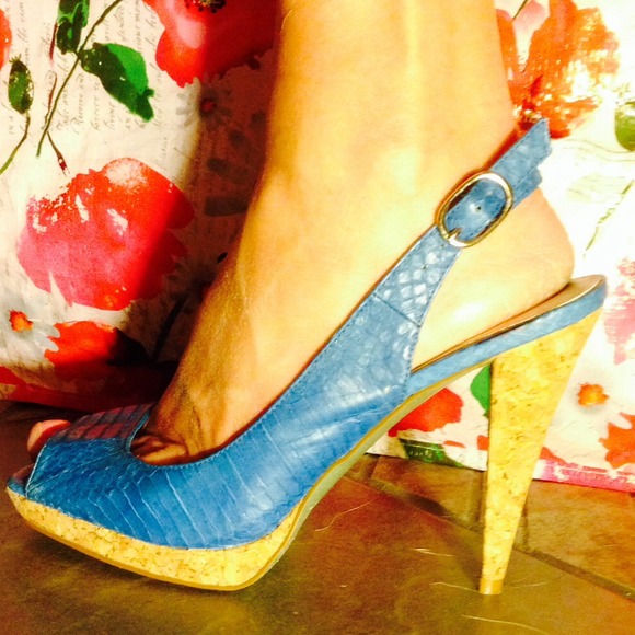 Jessica Simpson Shoes - Blue pumps - with cork heels Jessica Simpson