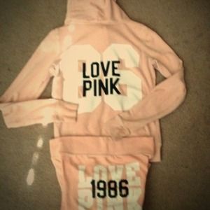 vs pink sweatshirt and pants bundle