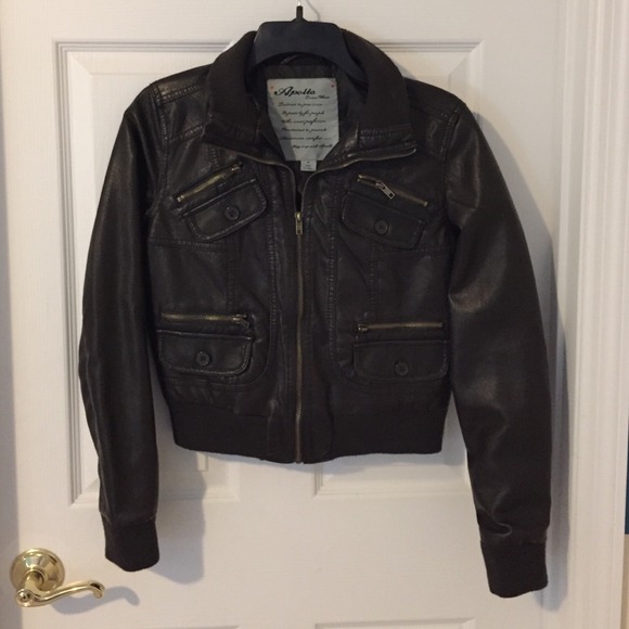 Dark brown leather jacket