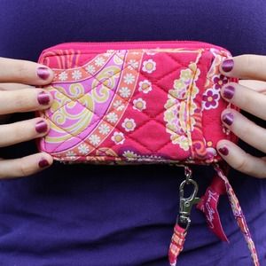 Vera Bradley Red Paisley Wristlet