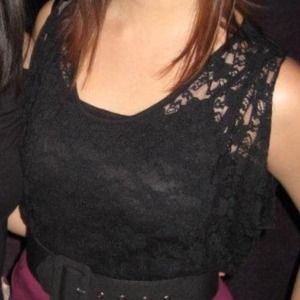 Black floral lace top