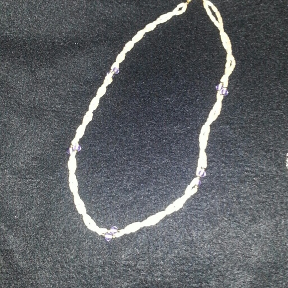 Freshwater and amethyst necklace