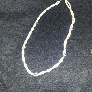Freshwater and amethyst necklace