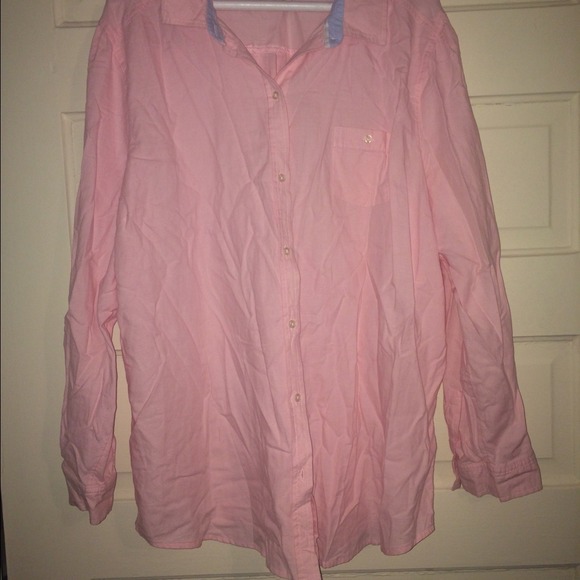 Pink button down shirt