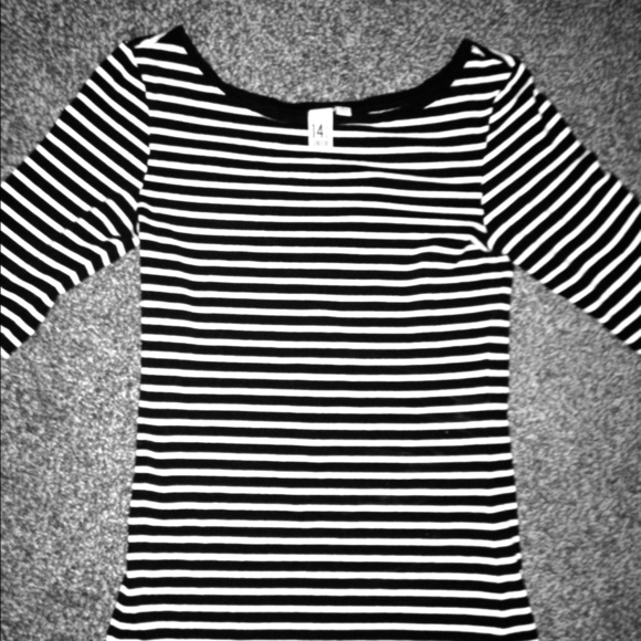 Black and white striped tee