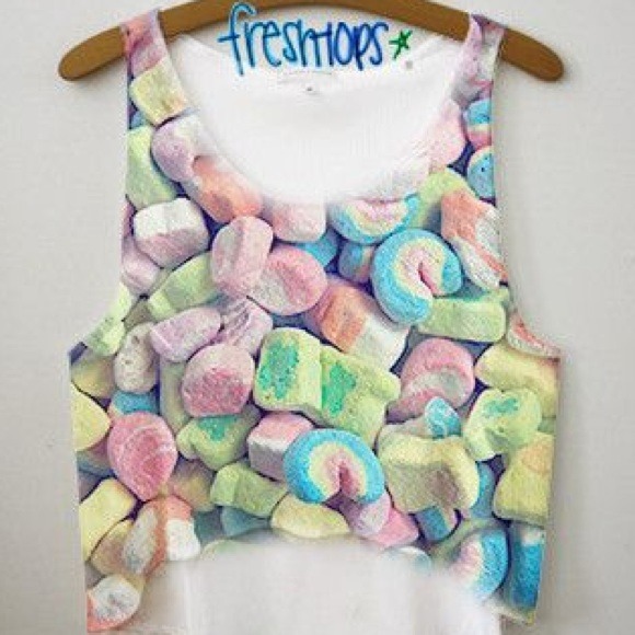 Lucky Charms Marshmallow Crop Top