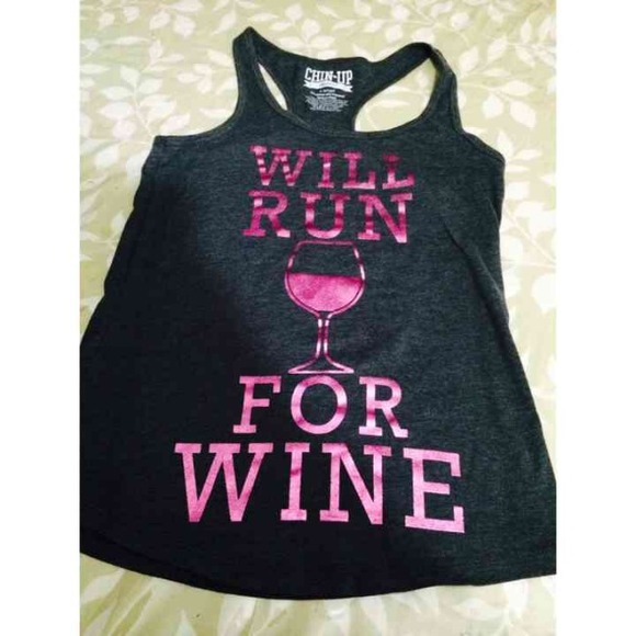Will run for wine work out tank