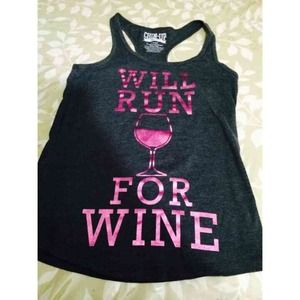Will run for wine work out tank