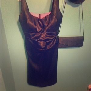 Little black dress with hot pink lining