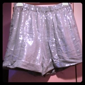Sachin + Babi grey sequined shorts
