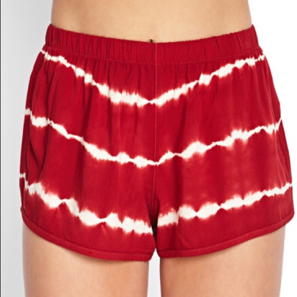 Forever 21 red tie dye flowy shorts
